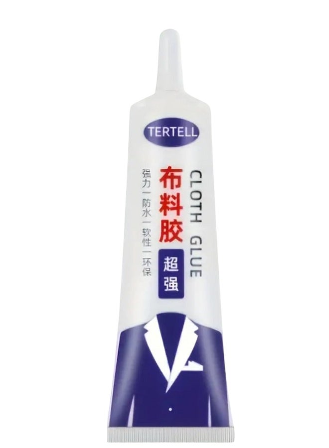 TERTELL Strong No-Sew Fabric Adhesive 50ML – Clear Drying, Waterproof and Heat Resistant Glue for Clothes, Hemming, Patches, DIY Crafts, and Durable Fabric Repairs - Image 1